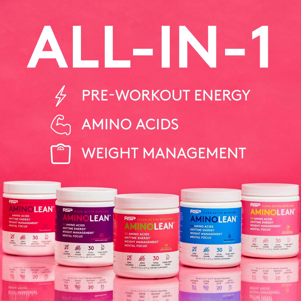 RSP NUTRITION AminoLean Pre Workout Powder, Amino Energy & Weight Management RSP NUTRITION uk supplements