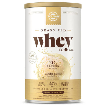 Solgar Whey To Go Natural Vanilla Flavour Protein Powder 340 g - Grass-Fed Whey from New Zealand Cows SOLGAR uk supplements