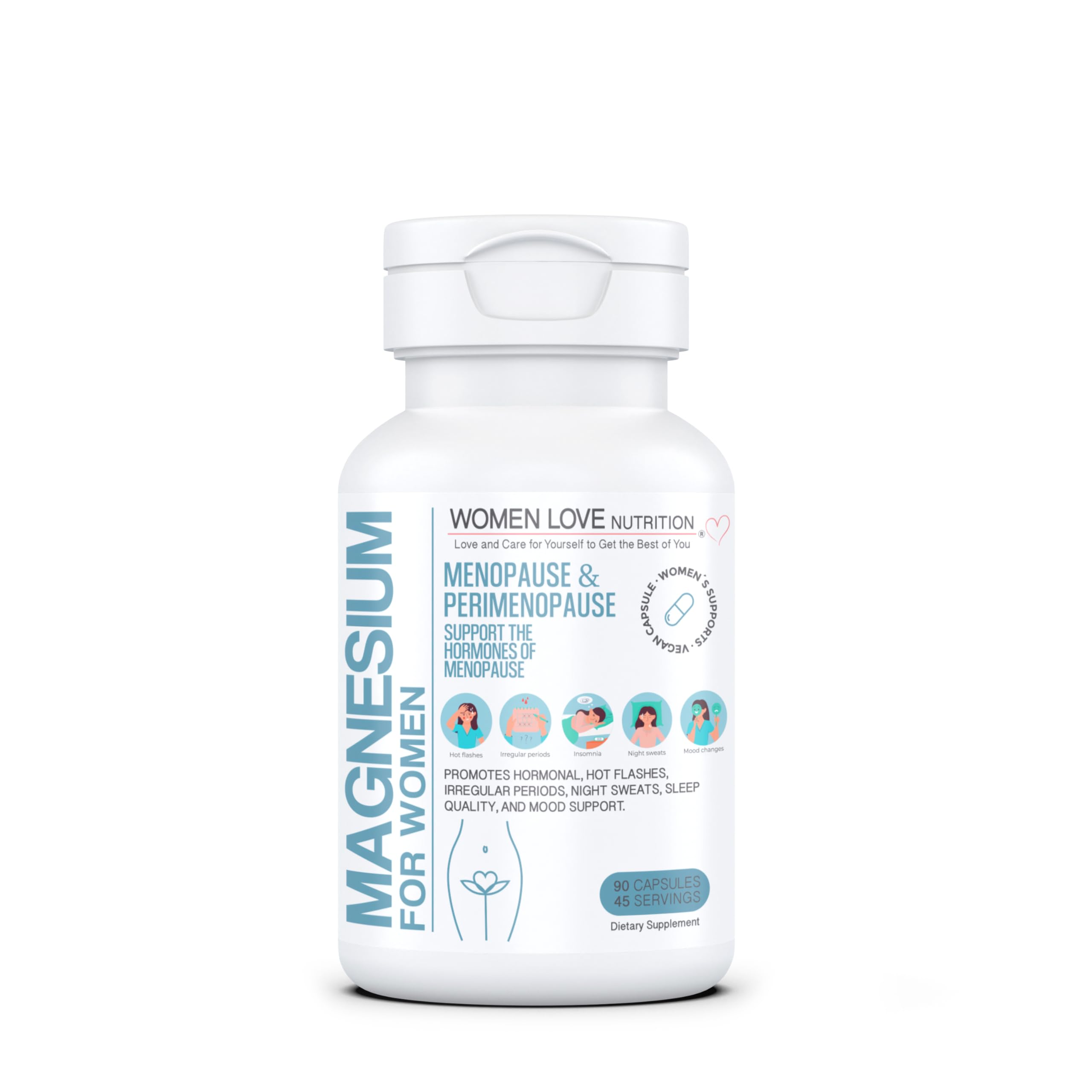 WOMEN LOVE NUTRITION, Magnesium for Women, Menopause & Peromenopause (90 Capsules) WOMEN LOVE NUTRITION uk supplements