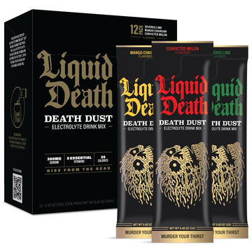 Liquid Death Electrolyte Death Dust - Hydration Powder Packets - 3 Flavors - 12-Stick Liquid Death uk supplements