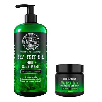 Viking Revolution Skin Cleaning Agent Tea Tree Kit for Men - Tea Tree Oil Set with Body Viking Revolution uk supplements