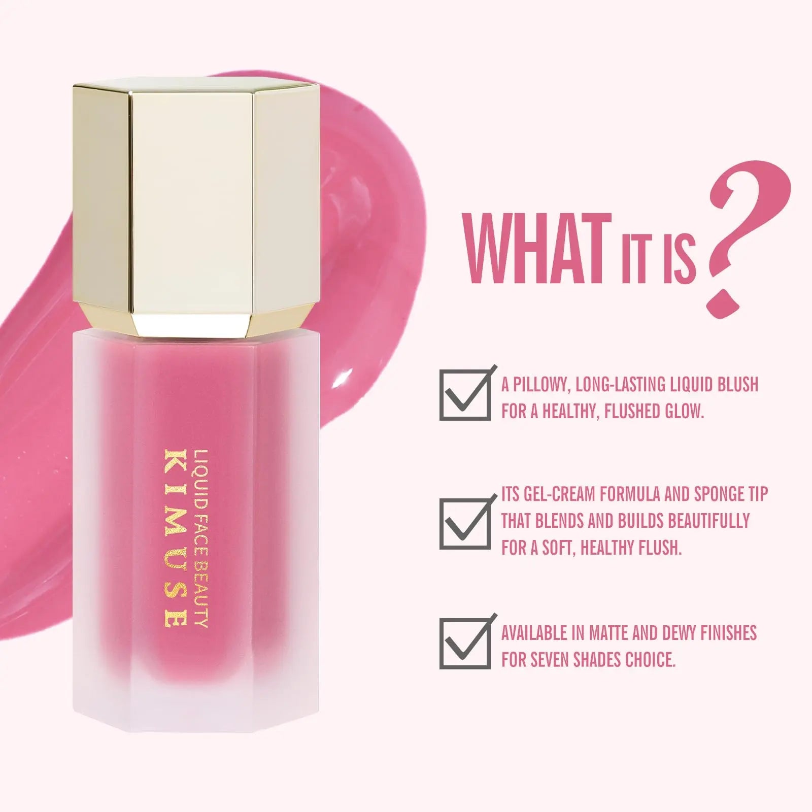 KIMUSE Liquid Blush, Long-Wearing Pigmented Soft Cream Face Blush, Waterproof, Smudge Proof, Dewy Finish KIMUSE uk supplements