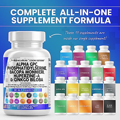 Alpha GPC Choline 300mg Phosphatidylserine 3000mg Bacopa Monnieri Clean Nutraceuticals uk supplements