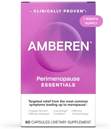 Amberen Perimenopause, Peri-Menopause Multi-Symptom Relief, Vitamin B, Vitamin E & Antioxidants Supplement, Clinically Shown to Help Support Hormone Balance, Hot Flashes & Night Sweats, 60 Count Amberen uk supplements