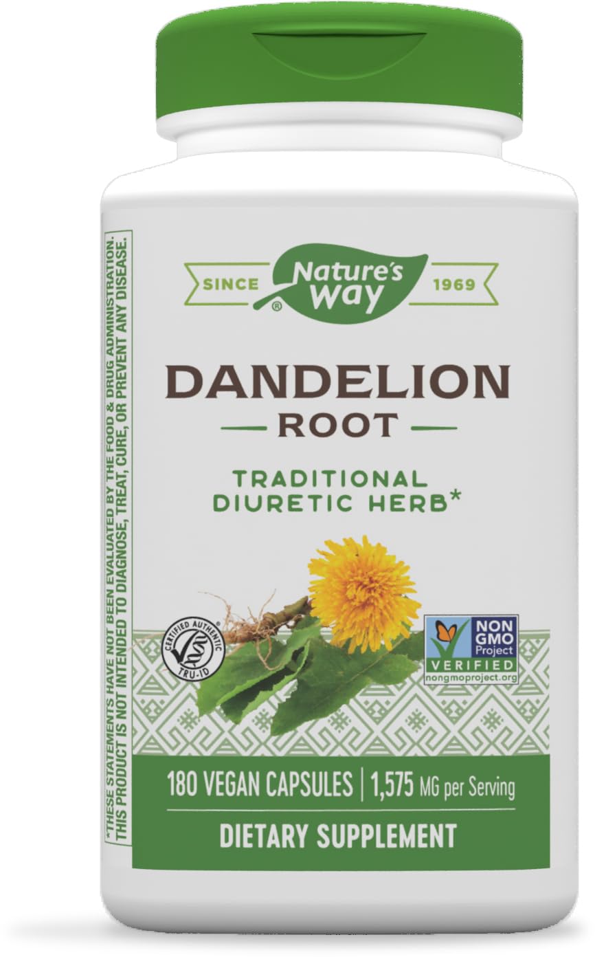 Nature's Way Dandelion Root Diuretic Herb* 525 mg per Capsule Non-GMO Nature's Way uk supplements