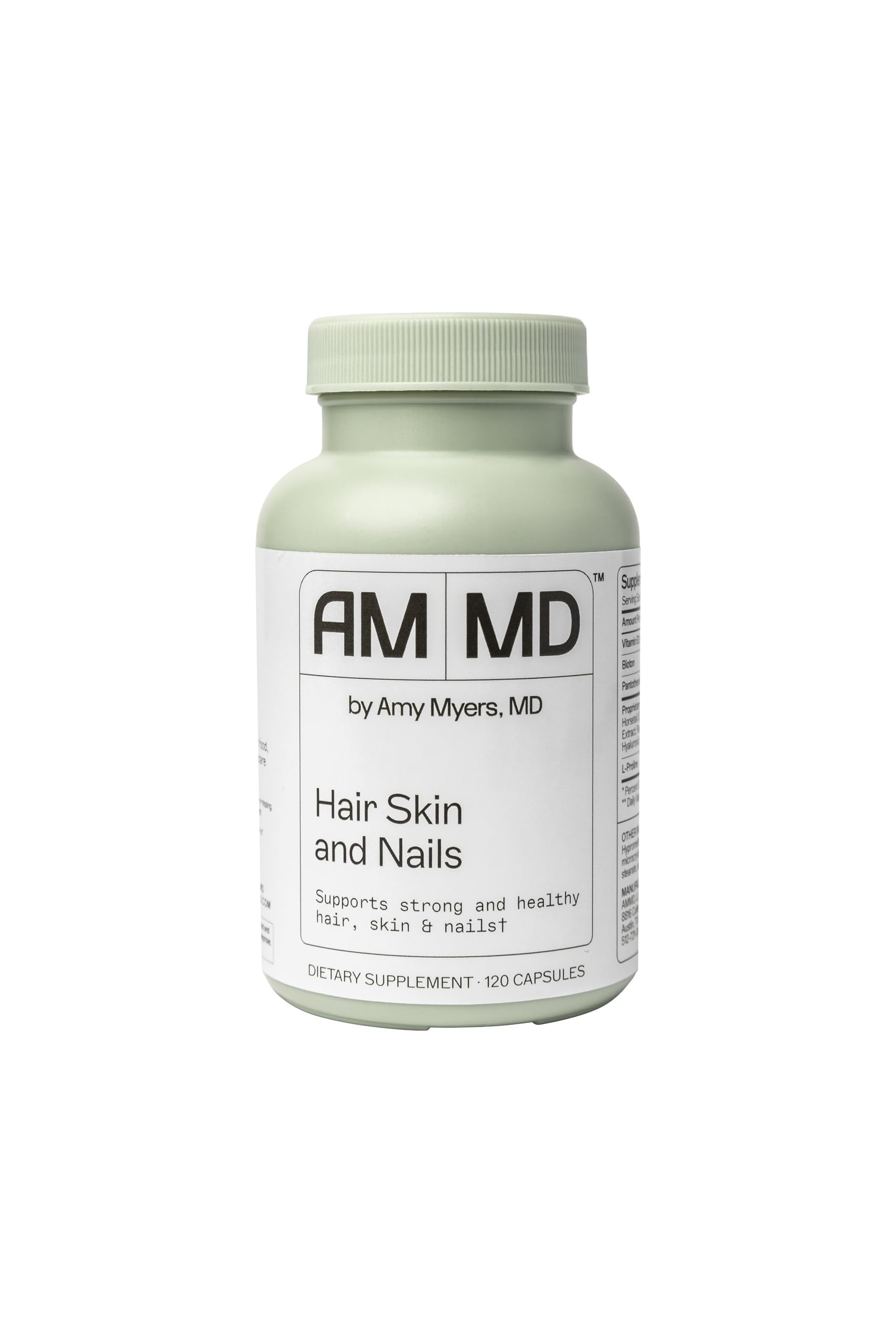 Amy Myers MD Hair Skin and Nails - Supports Strong Hair, Radiant Skin & Healthy Nails - L-Proline, Horsetail, Hyaluronic Acid - Gluten-Free - 120 Capsules (30 Servings) Amy Myers MD uk supplements
