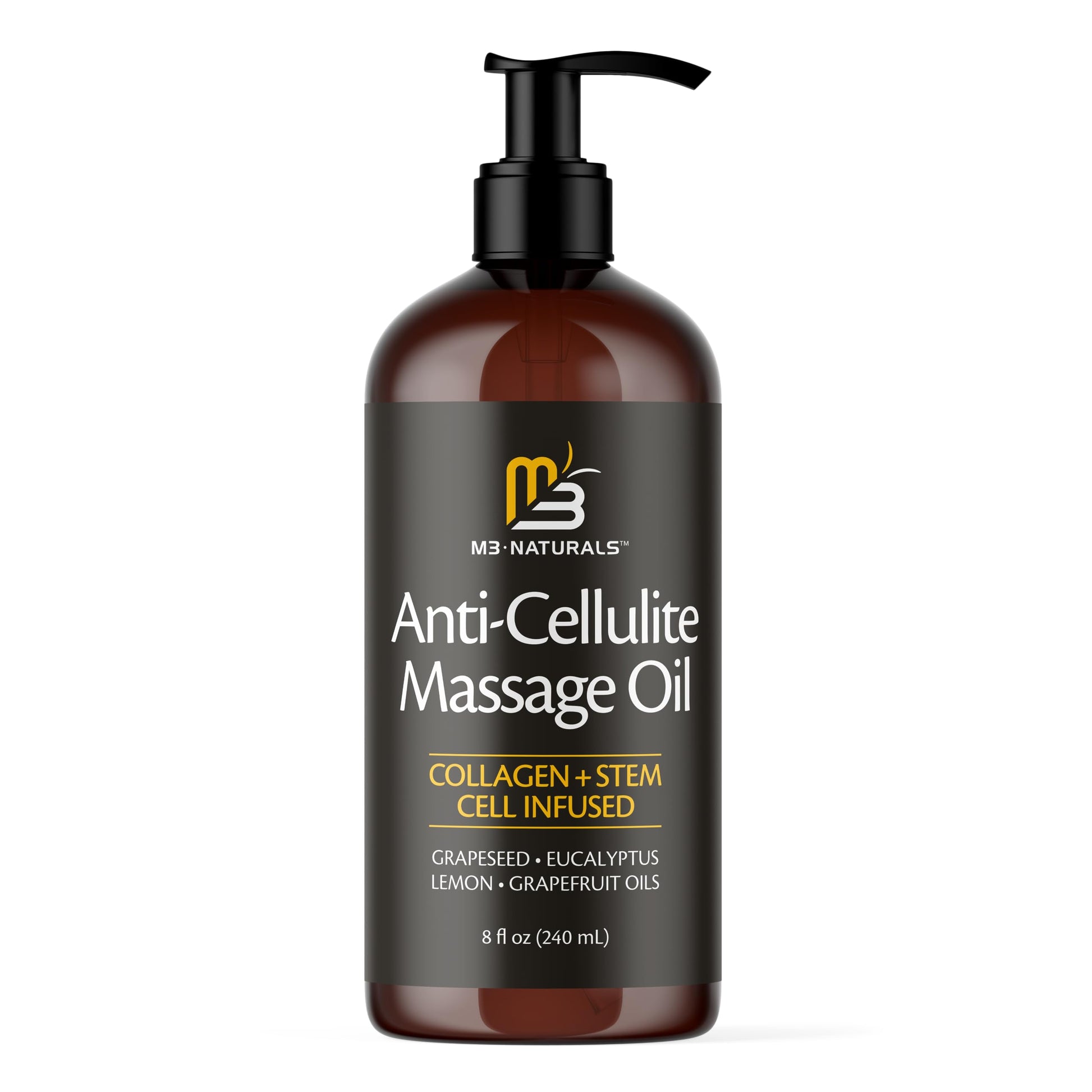Anti Cellulite Massage Oil for Massage Therapy - Collagen and Stem Cell Skin Tightening M3 Naturals uk supplements