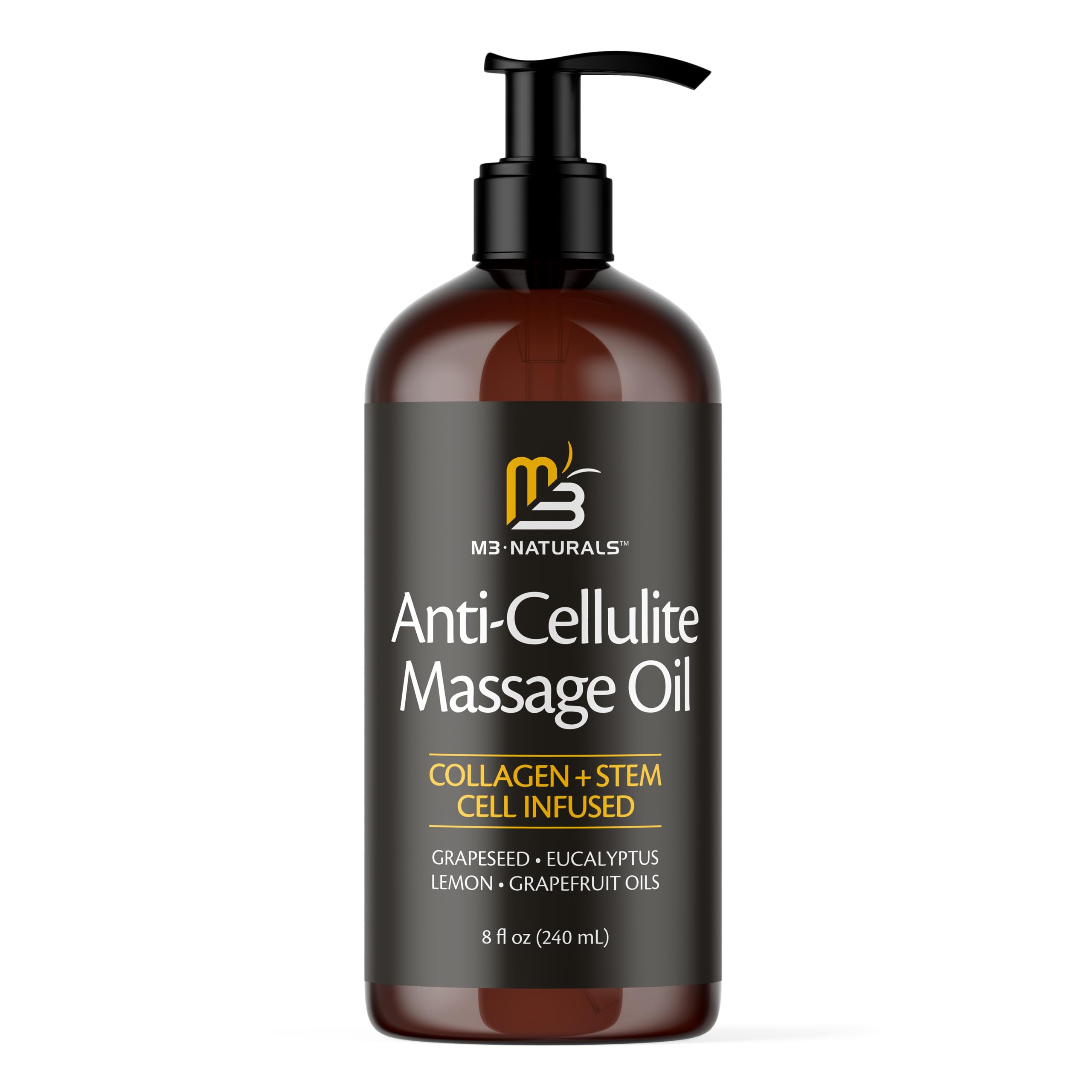 Anti Cellulite Massage Oil for Massage Therapy - Collagen and Stem Cell Skin Tightening M3 Naturals uk supplements