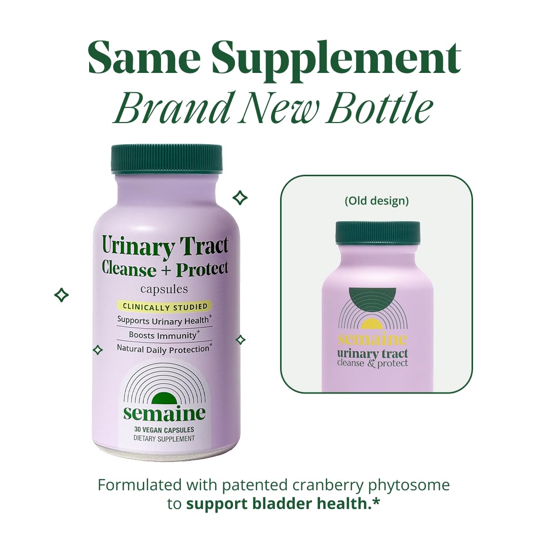 Semaine Urinary Tract Cleanse & Protect – 30 ct, Bladder Support Supplement for Women, Flushes Urinary Tract. Combines Cranberry Proanthocyanidins with Hibiscus. Semaine uk supplements