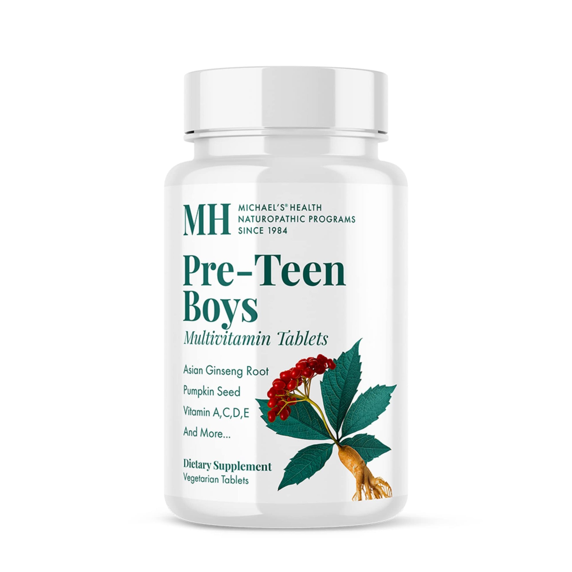 Michael's Health Naturopathic Programs Pre-Teen Boys Daily Multivitamin - 60 Vegetarian Tablets - With Male Herbal Blend - Kosher - 60 Servings MICHAEL'S uk supplements