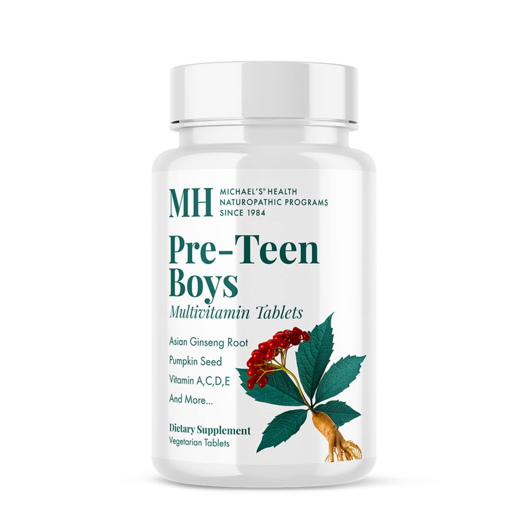 Michael's Health Naturopathic Programs Pre-Teen Boys Daily Multivitamin - 60 Vegetarian Tablets - With Male Herbal Blend - Kosher - 60 Servings MICHAEL'S uk supplements