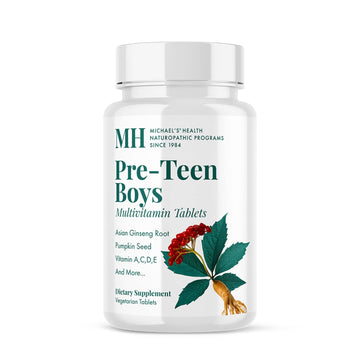 Michael's Health Naturopathic Programs Pre-Teen Boys Daily Multivitamin - 60 Vegetarian Tablets - With Male Herbal Blend - Kosher - 60 Servings MICHAEL'S uk supplements