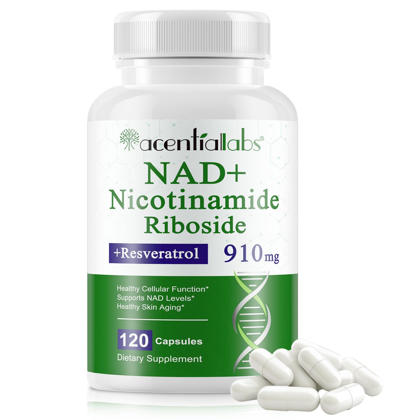 NAD Supplement, Nicotinamide Riboside, NAD 910MG Liposomal Supplements for Women & Men, NAD+ Supplement for Anti Aging and Cell Regeneration -120 Capsules NIFEISHI uk supplements
