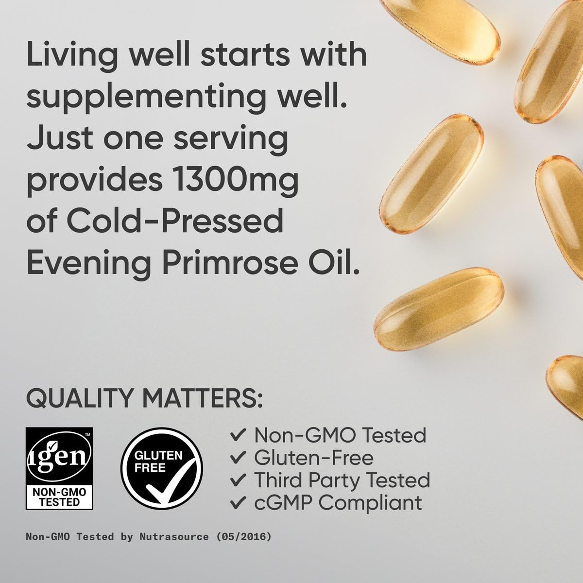 Sports Research Evening Primrose Supplement from Cold Pressed Oil - Softgels for Women’s Health & Skin Health - Gluten Free & Non-GMO GLA - High Potency 1300mg, 120 Count Sports Research uk supplements