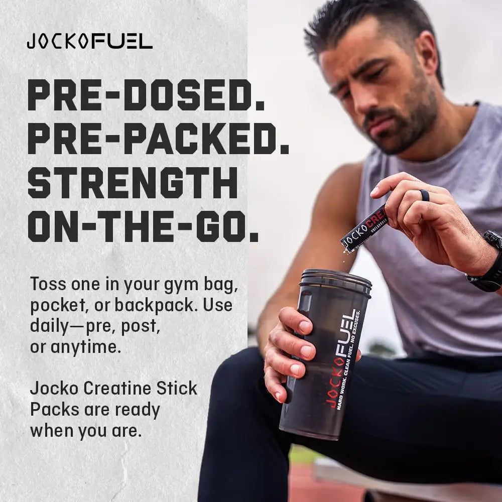 Jocko Fuel Creatine Monohydrate Stick Packs - Pure Micronized Travel Size Powders for Men & Women, Supports Muscle Growth, Strength, Recovery & Cognition, Jocko Fuel uk supplements
