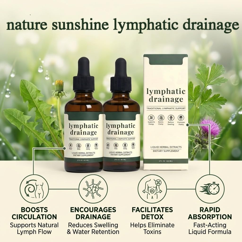 Sentk Organic Lymphatic Drainage Drops, Liposomal Herbal Blend – Supports Lymph System, Reduces Swelling, Boosts Immunity & Vitality, Enhance Clarity, Portable Dropper Design, 2 fl oz (2 Pack) Sentk uk supplements