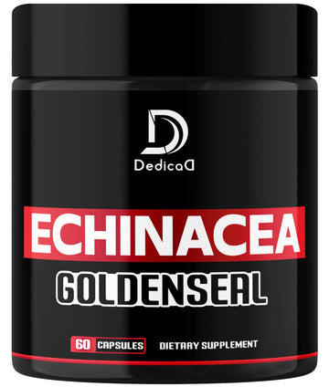 DEDICAD 1000mg Echinacea Goldenseal Capsules - Support Immune System, Well-Being & Overal Health - 60 Veggie Capsules - Non-GMO, Gluten-Free DEDICAD uk supplements