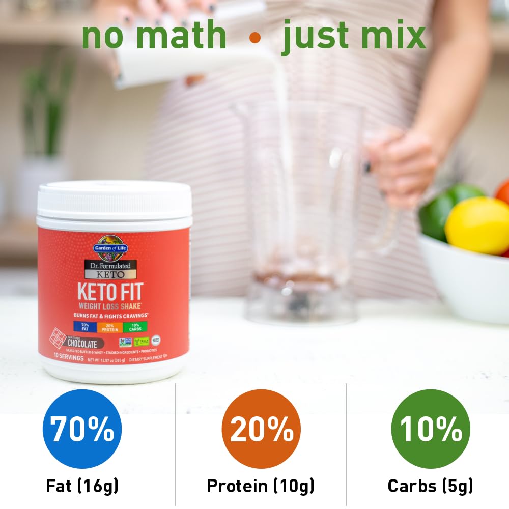 Garden of Life Dr. Formulated Keto Fit Weight Loss Shake - Chocolate Powder, 10 Servings Garden of Life uk supplements