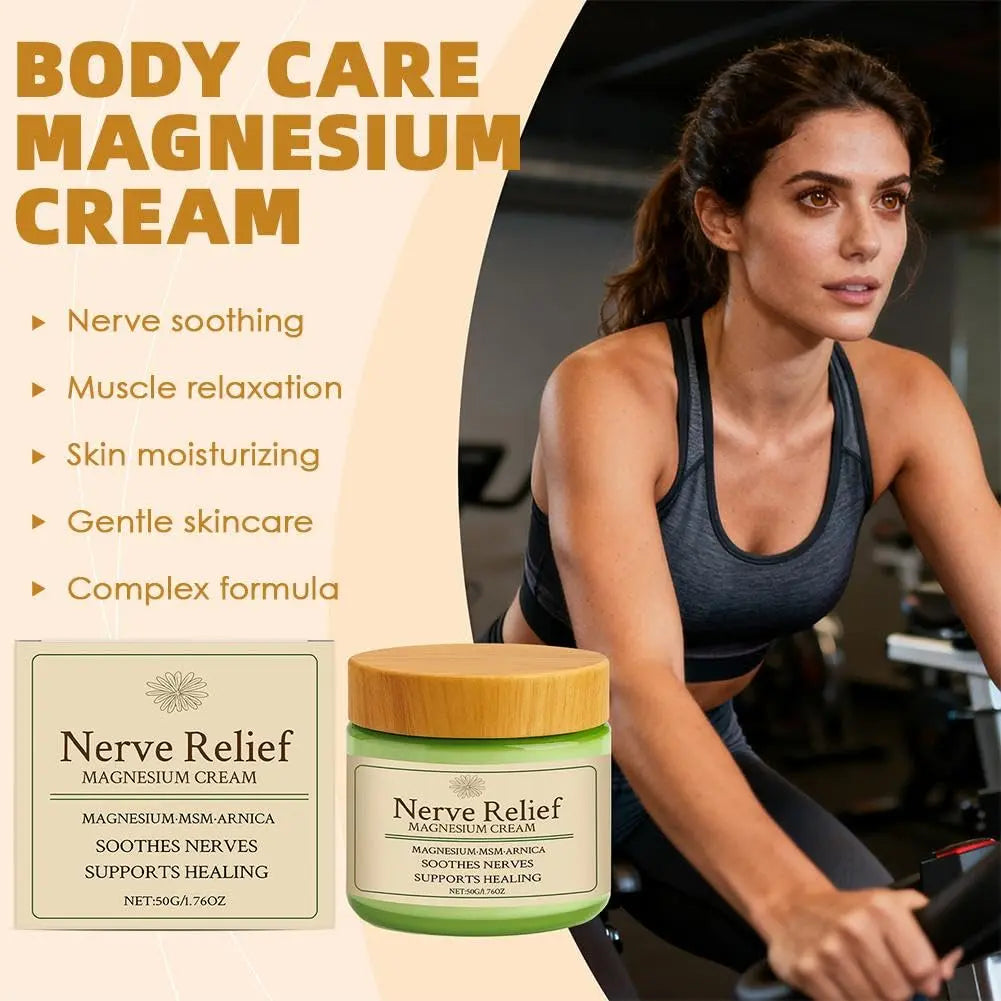 Total Relief Magnesium Cream - Nerve Relief Magnesium Cream with MSM & Arnica,Total ReliefCream for Muscle Relaxation, Soothes Nerves & Daily Soothing Support, Deep Hydration,50g/1.76oz Aus Healthcare uk supplements