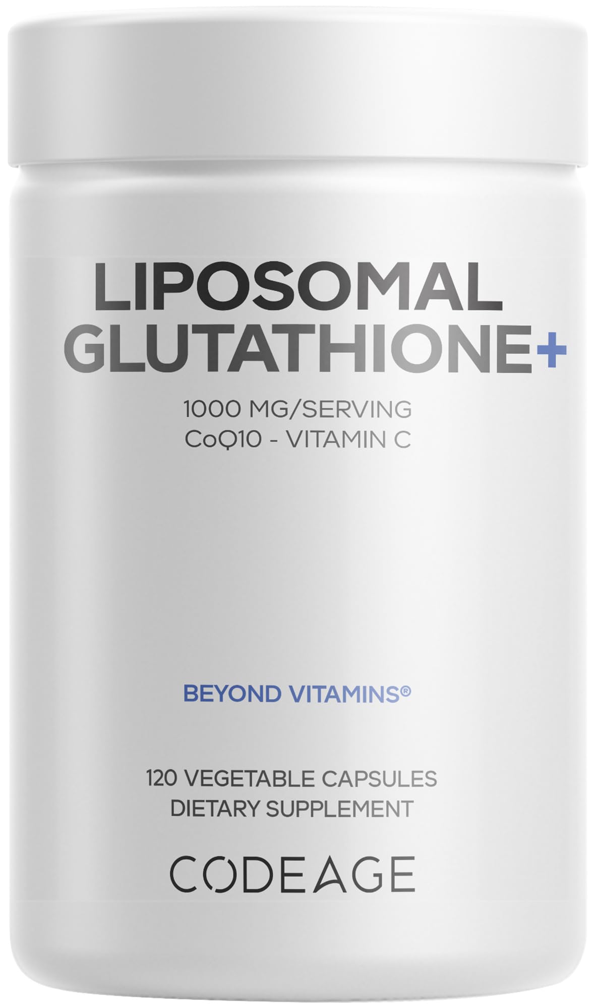 Codeage Liposomal Glutathione+ Supplement - 1000 mg Reduced L-Glutathione Pills, Vitamin C Ascorbic Acid, CoQ10 - Liposomal Delivery - Skin & Antioxidant Support - Non-GMO - 120 Capsules Codeage uk supplements