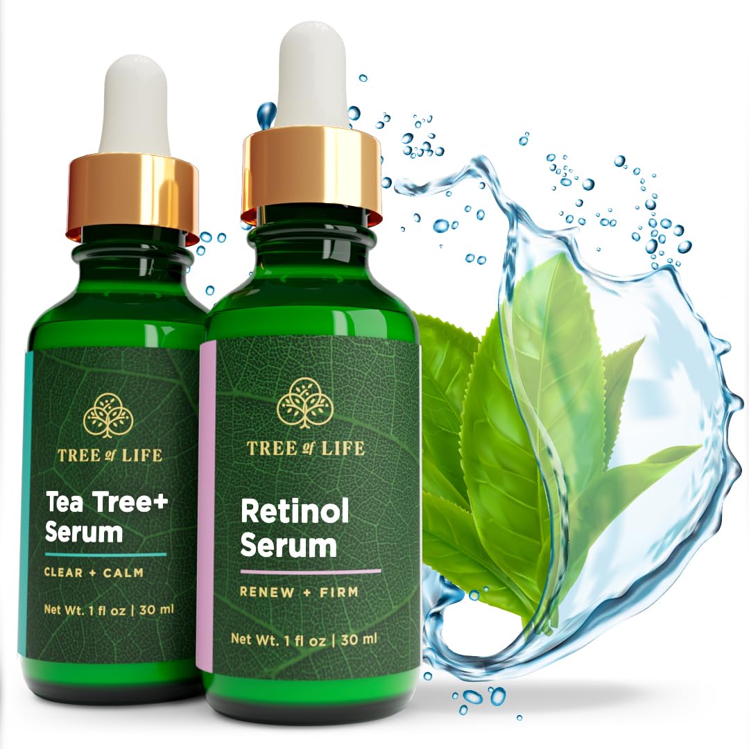 Tree of Life Retinol Serum & Tea Tree Serum for Face - Skin Care Duo Tree of Life Beauty uk supplements