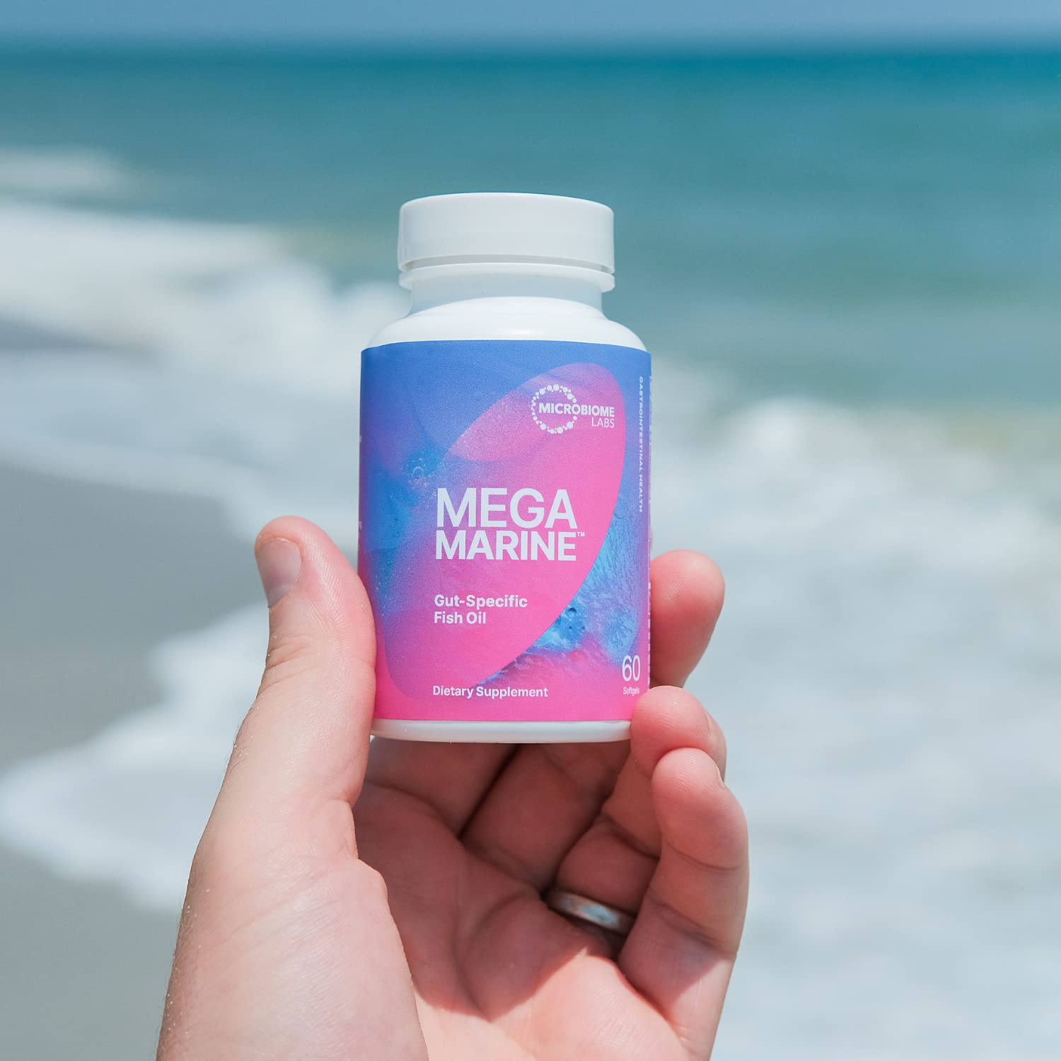 Microbiome Labs MegaMarine Omega 3 Fish Oil Supplements - Gut-Specific EPA DHA Omega 3 Supplement with DPA for Gut Health - Support Immune & Gut Barrier Function (60 Softgels) Microbiome Labs uk supplements