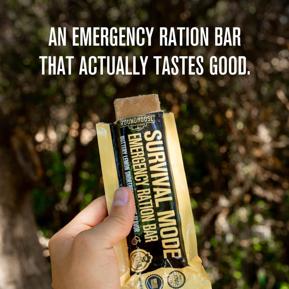 Roundhouse Provisions by Chuck Norris Emergency Food Bars - High Calorie Lemon Shortbread, 14 Vitamins & Minerals - Whole Grain Sorghum, 5-Year Shelf Life - Survival Rations for Crisis & Adventure ROUNDHOUSE PROVISION uk supplements