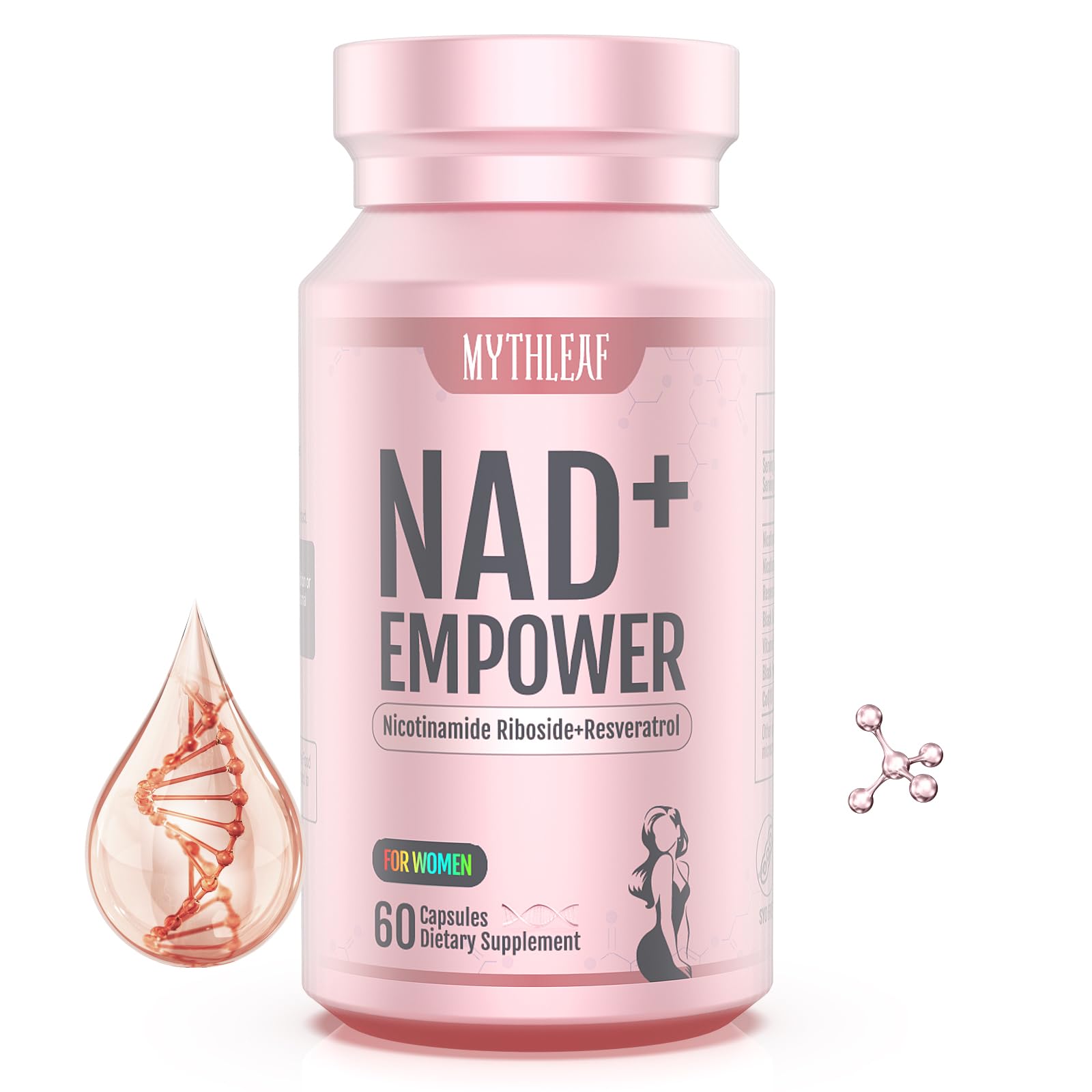 MythLeaf Exclusive NAD+ Supplement for Women,NMN Alternative with Resveratrol, CoQ10,Black Cohosh, Vitamin E for Cellular Health,Enhance Energy, Balance Mood, 60 Capsules,30 Day Supply MythLeaf uk supplements