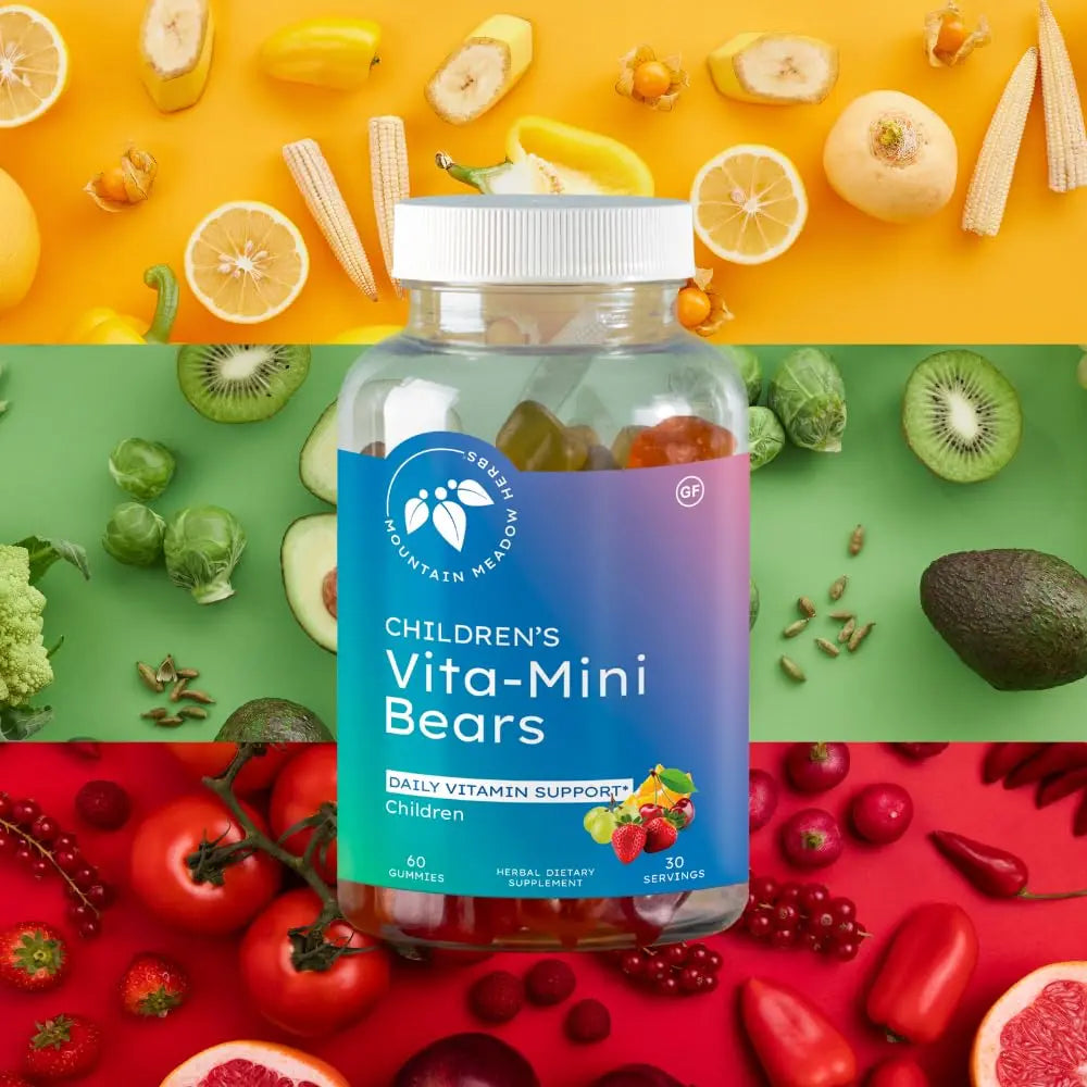 Mountain Meadow Herbs Vita-Mini Bears for Children | Multivitamin with Biotin, Folic & Pantothenic Acid, Iodin, Zinc | Mountain Meadow Herbs uk supplements