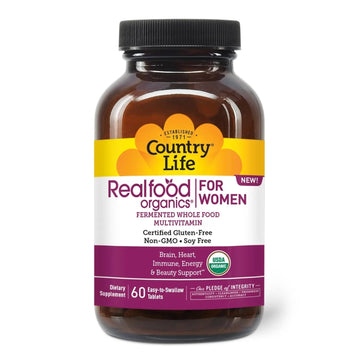 Country Life Realfood Organics Women’s Multivitamin – USDA Organic, Vegan, Gluten-Free – 1,300mg Fermented Whole Foods, Vitamins D, E, B, Folate & Biotin Country Life uk supplements