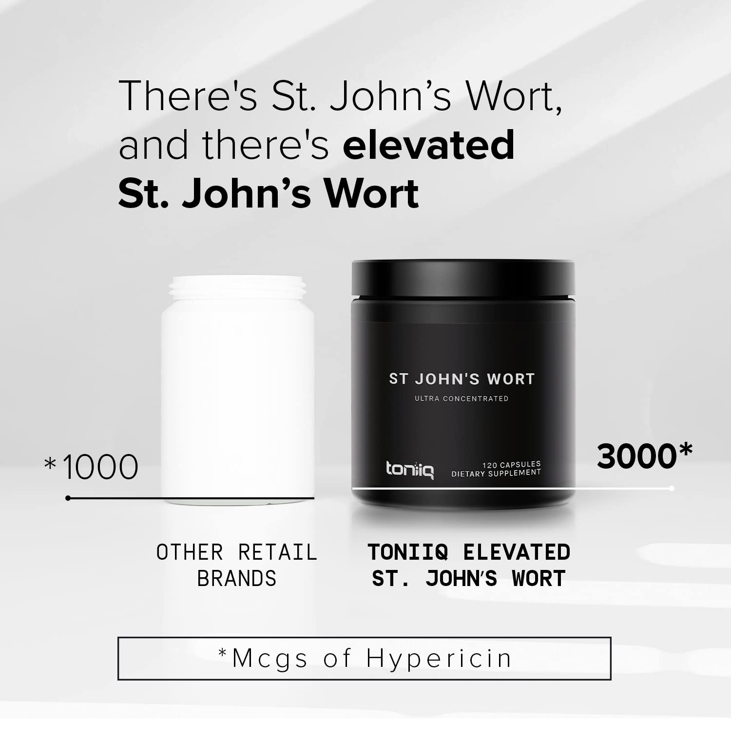1,000mg Ultra High Strength St. John's Wort Capsules (Non-GMO) - 7X Concentrated Toniiq uk supplements
