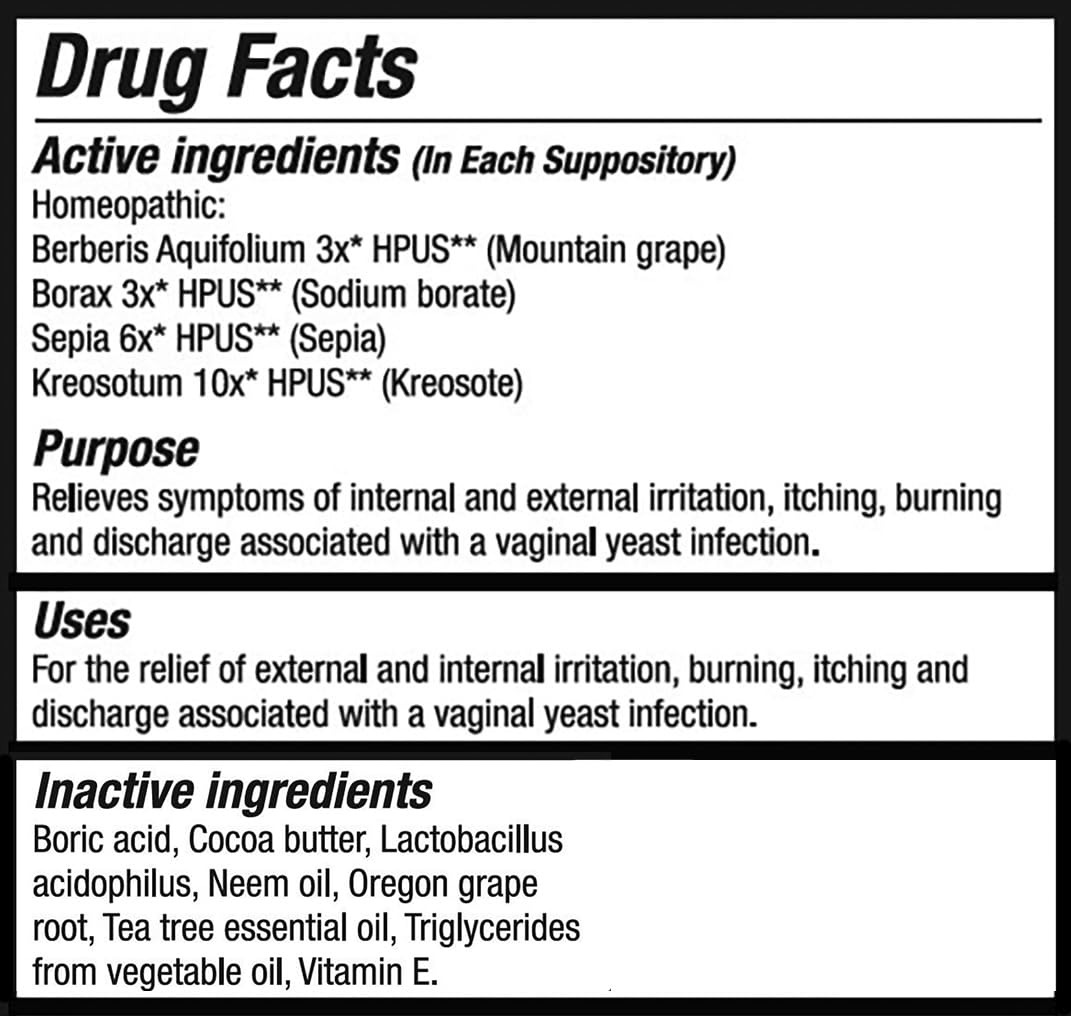 Vitanica Yeast Arrest, Homeopathic Vaginal Suppositories, for Yeast Infection Symptoms Vitanica uk supplements