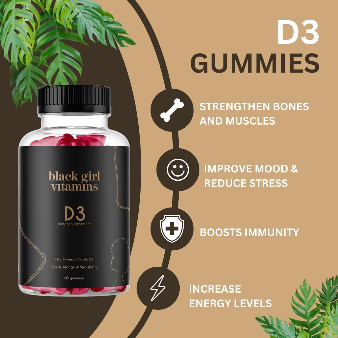 Black Girl Vitamins Complete Wellness Essentials - 30-Day Bundle with D3 Gummies, Probiotics, Hair-Skin-Nails + Sea Moss - 8 Key Nutrients for Immune, Skin & Energy Support Black Girl Vitamins uk supplements