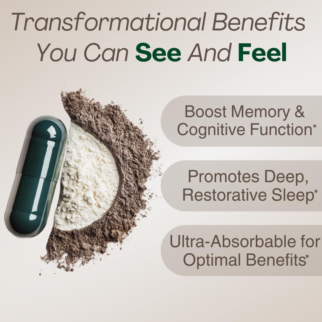 MAGPLUS+ Magnesium L-Threonate w Apigenin & L Theanine | 7-Ingredient Sleep Blend | Brain, Memory, & Sleep Support | Liposomal Magnesium Threonate Supplement (60 Capsules) Plus+Ultra uk supplements