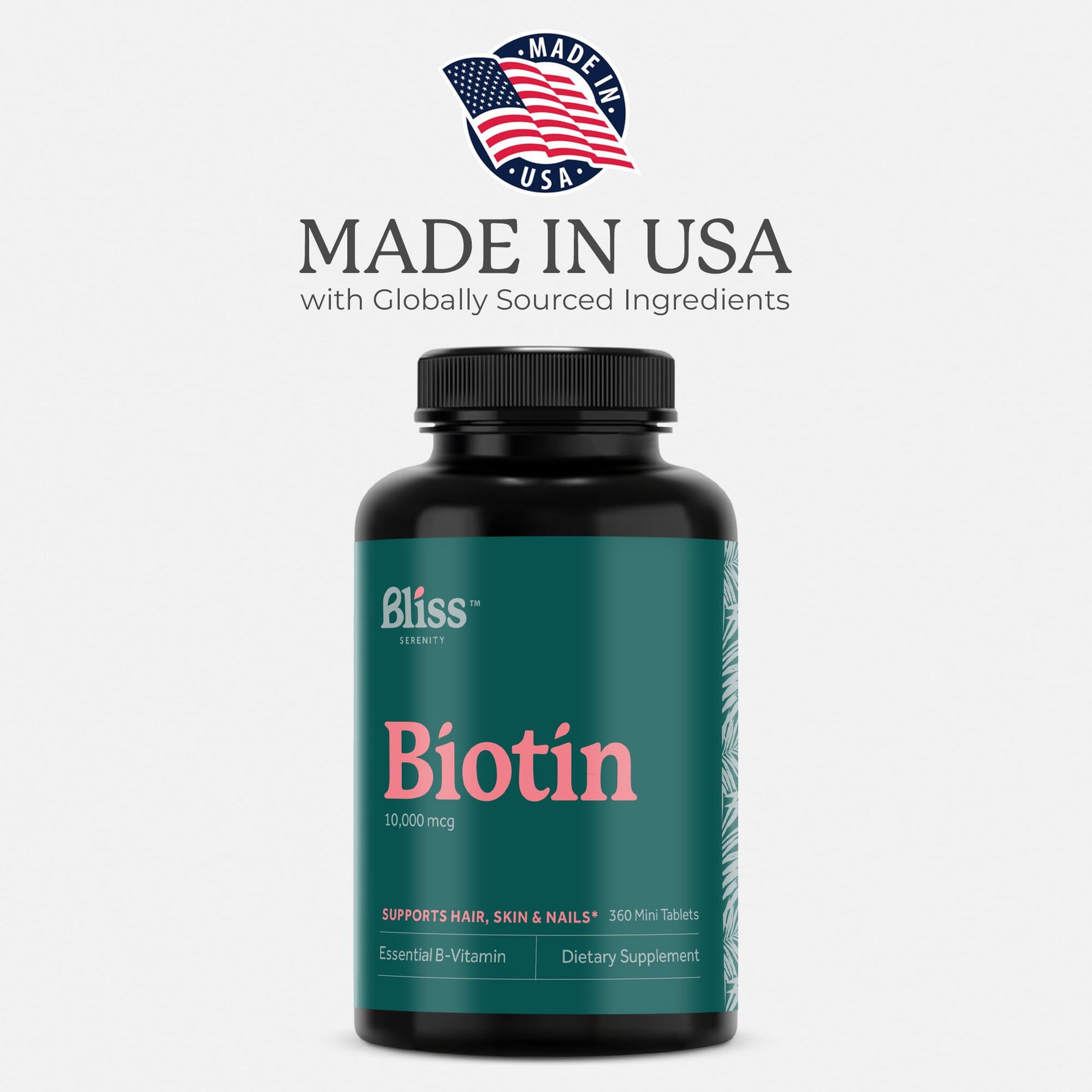 Bliss Serenity Biotin 10000mcg - Max Strength Biotin Supplement - Hair Skin and Nails Vitamins Bliss Serenity uk supplements