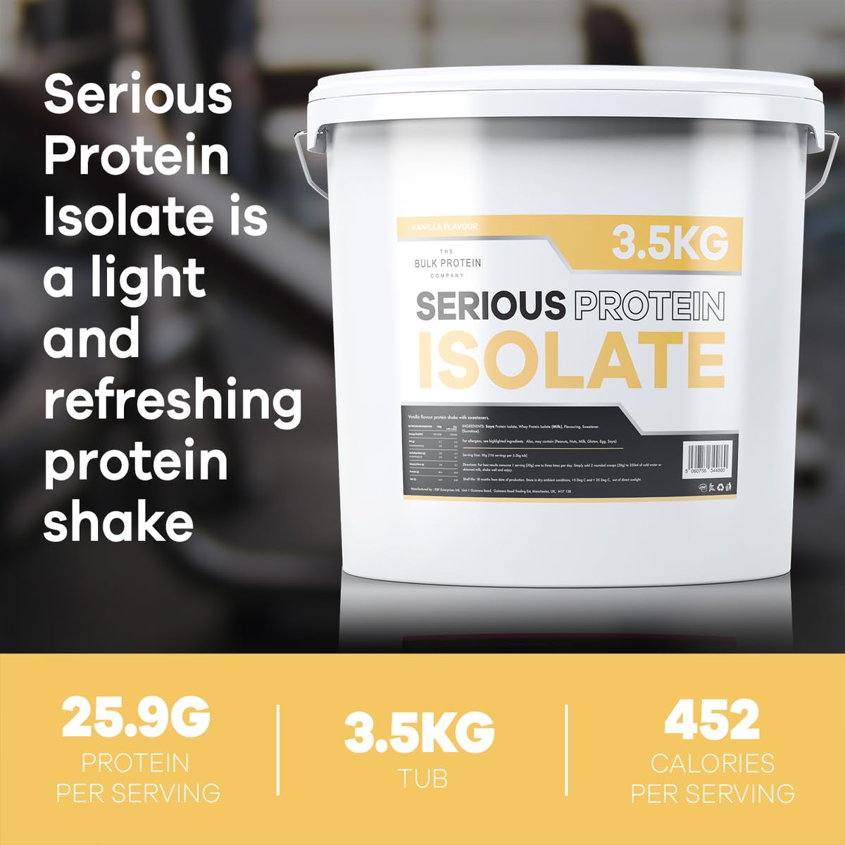 The Bulk Protein Company, Serious Protein Isolate – 3.5kg – Whey Protein Iso The Bulk Protein Company uk supplements