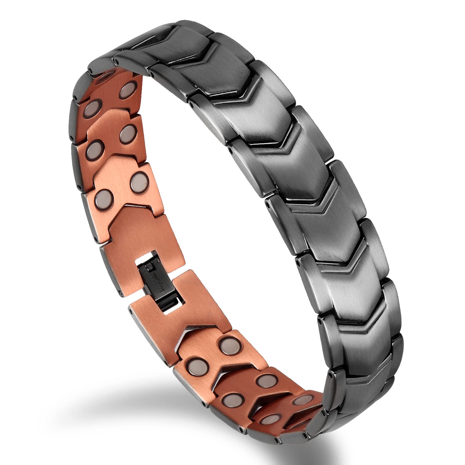 Auinz - Copper Bracelets for Men - 99.99% Solid Pure Copper Magnetic Bracelets Double-Row Auinz uk supplements