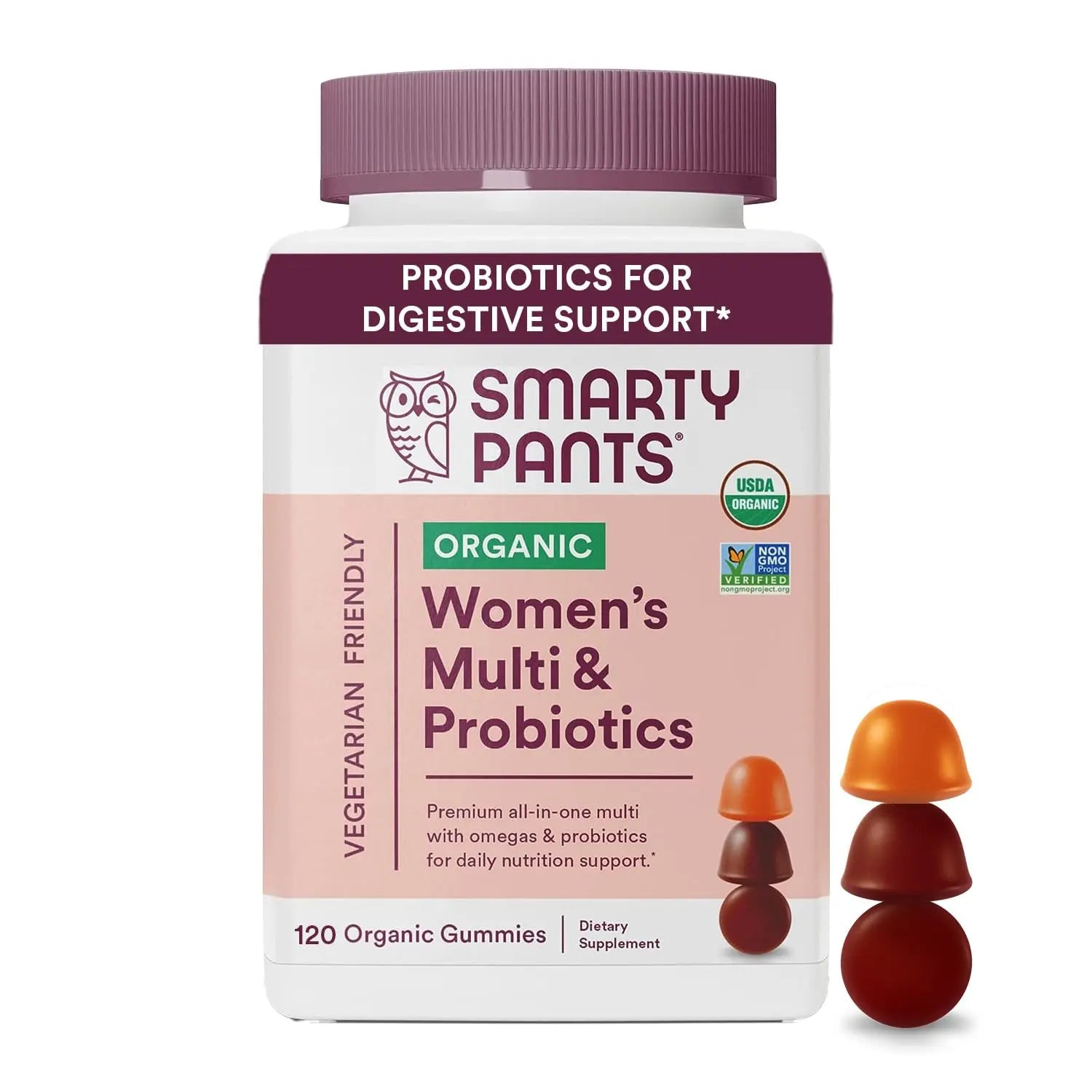 SmartyPants Organic Women's and Toddler Multivitamin Gummies with Probiotics, Omega 3, Vitamins D3, B12, C, A, K, Zinc and More SmartyPants uk supplements