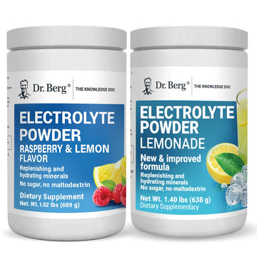 Dr. Berg's Electrolyte Powder 100 Servings Bundle - Raspberry Lemon & Lemonade Dr. Berg Nutritionals uk supplements