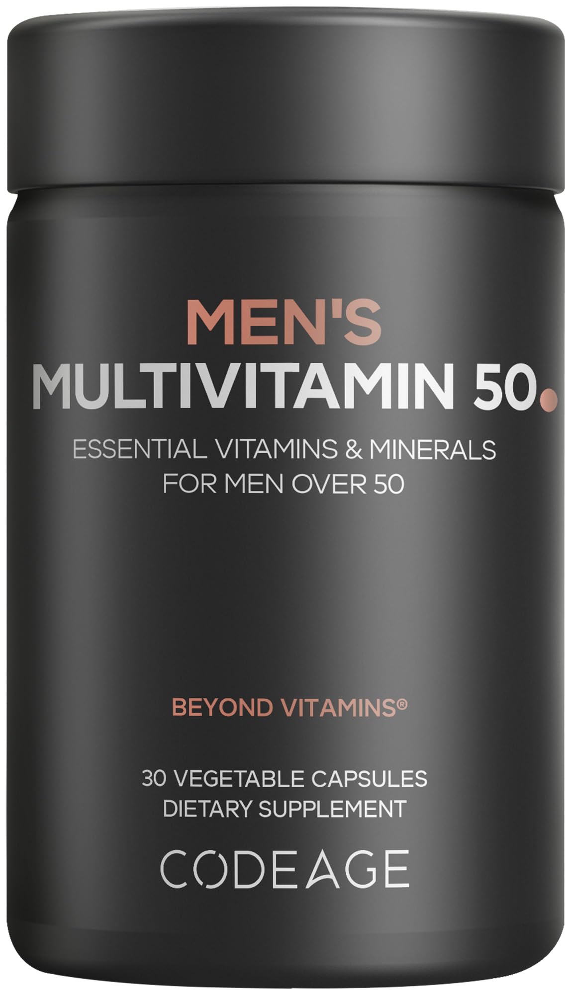 Codeage Men's Multivitamin 50 - Essential Vitamins & Minerals for Men Over 50 - Daily Multivitamins for Men Supplement - Vitamin A, C, D3, E, B6, B1, CoQ10, Probiotics, Lutein - Non-GMO - 30 Capsules Codeage uk supplements