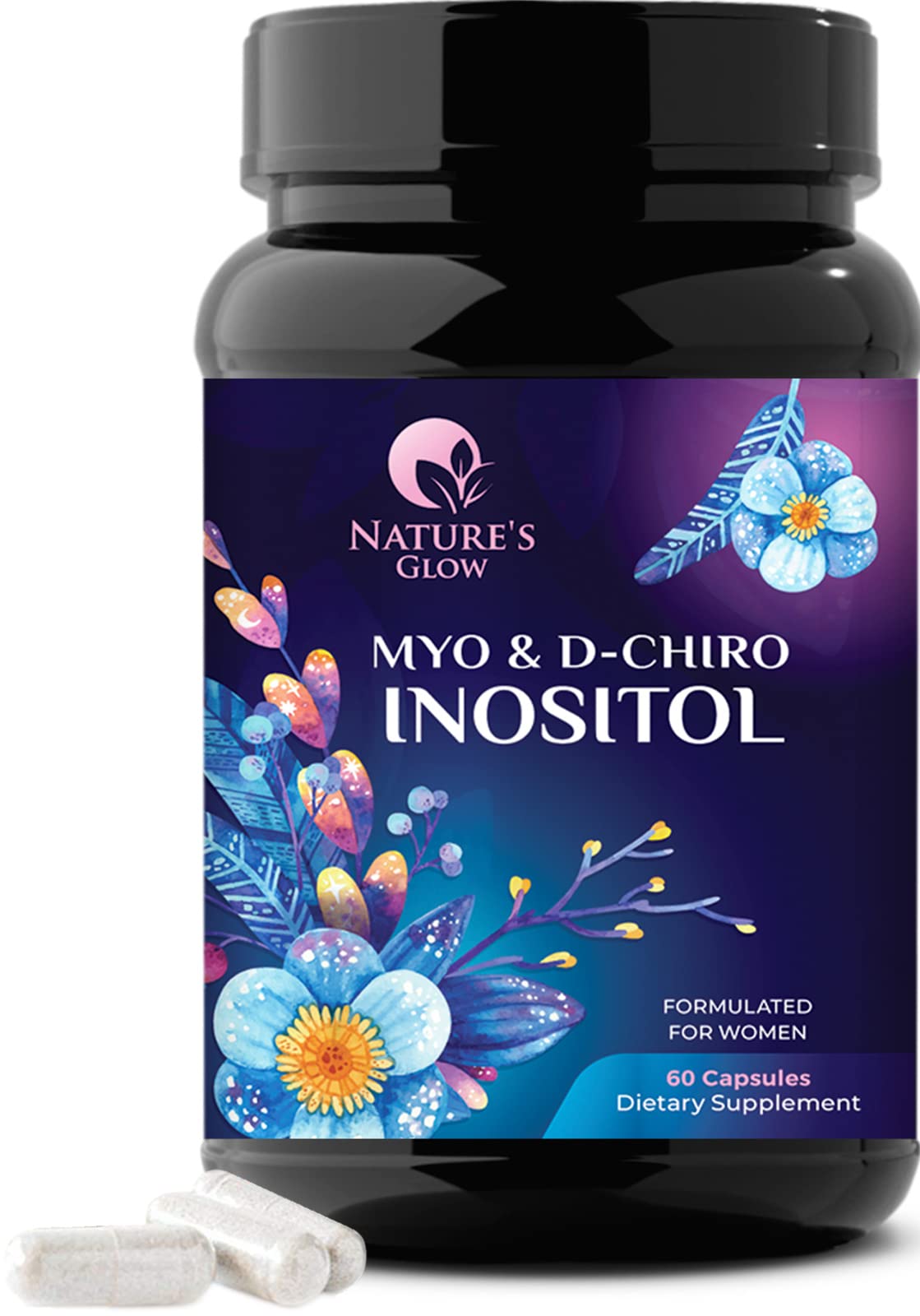 Myo-Inositol & D-Chiro Inositol Blend - 30 Day Supply, Premium 40:1 Ratio, Hormone Sup Nature's Glow uk supplements