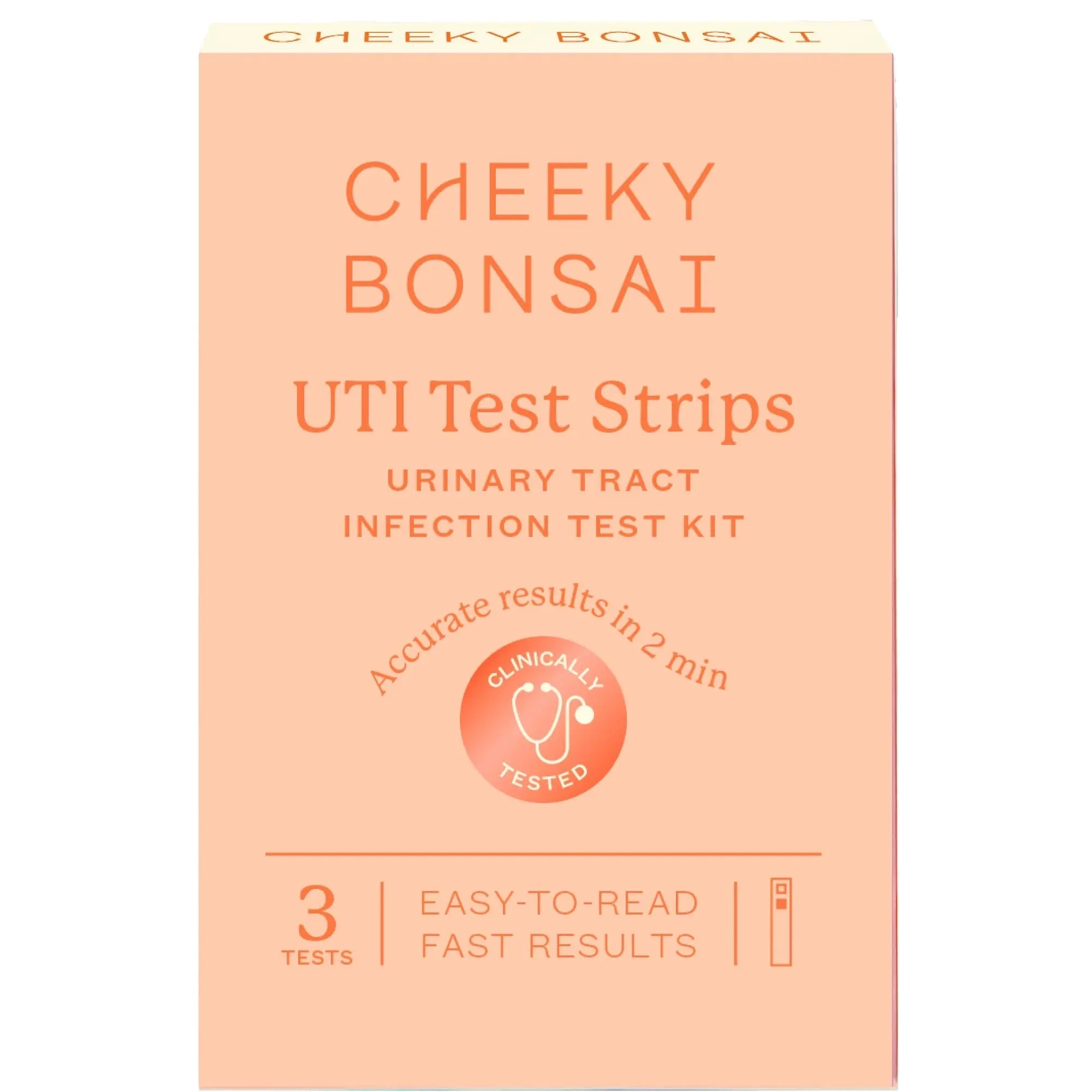 Cheeky Bonsai, Urinary Tract Infection (UTI) Test Strips, Accurate Results in 2 Minutes, Clinically Tested, Same Test Doctors Use, Easy to Read Results, 3 Count Cheeky Bonsai uk supplements