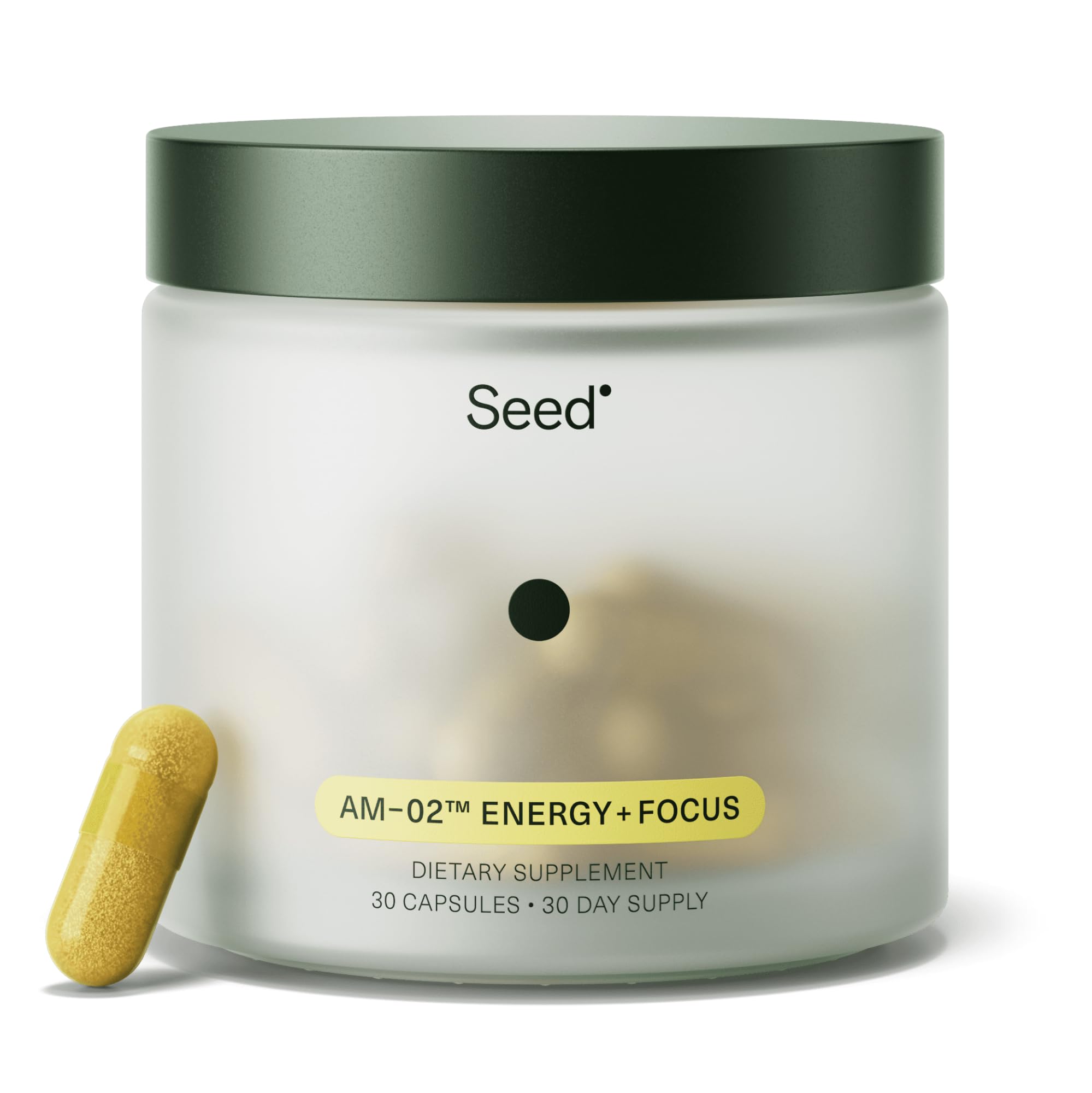 Seed AM-02 Energy + Focus - Daily Nootropic Supplement for Women & Men - Fast-Acting & Sustained Energy for Up to 6 Hours - Caffeine-Free Vegan & Shelf-Stable - 30 Capsules (30-Day Supply) Visit the Seed Store uk supplements