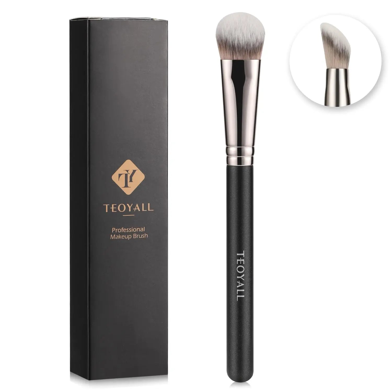 TEOYALL Angled Concealer Brush, Synthetic Contour Brush for Blending Setting Buffing with Liquid, Cream and Powder Cosmetic (Angled Brush) TEOYALL uk supplements
