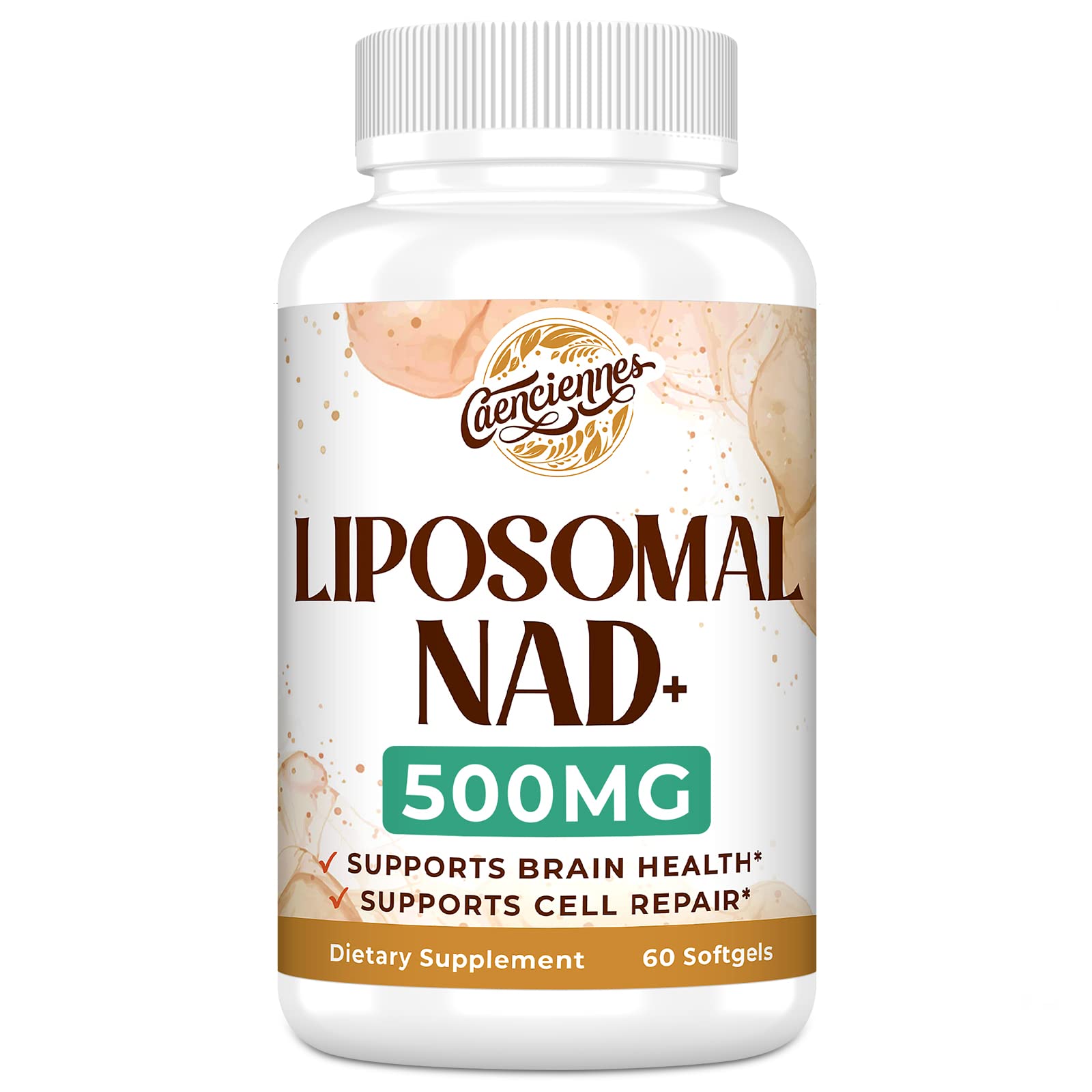 Caenciennes Liposomal NAD+ 500 MG Supplement, True NAD Plus Supplement, Superior Absorption, Boost NAD+ More Efficient Than Nicotinamide Riboside for Cellular Energy, Healthy Aging, 60 Serving Caenciennes uk supplements