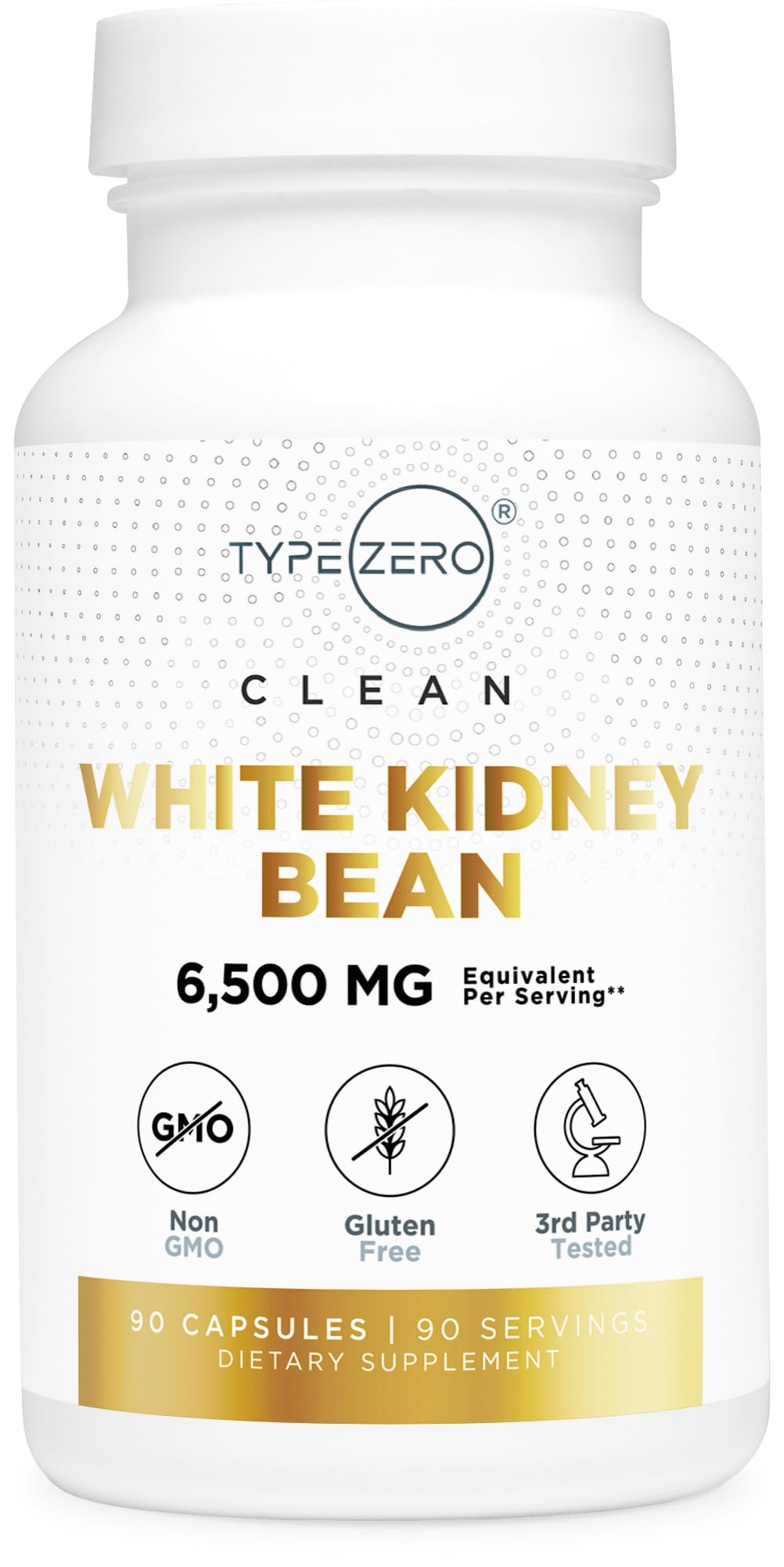 Type Zero Clean White Kidney Bean Capsules (6,500 MG Equivalent Per Serving, 90 Count) - Non-GMO, Gluten Free Type Zero uk supplements