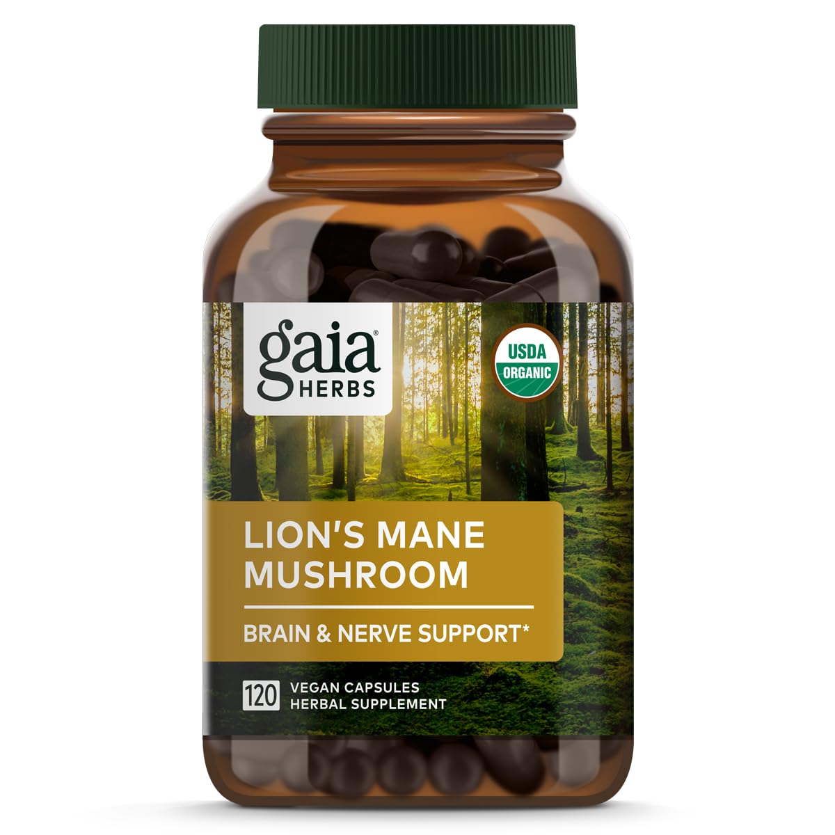 Gaia Herbs Organic Lion’s Mane Mushroom - Brain and Nerve Support Supplement Gaia Herbs uk supplements