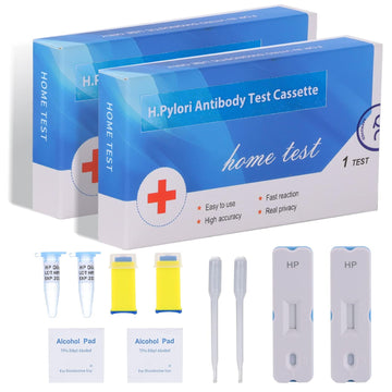 H. Pylori，Helicobacter Pylori Detection 2 Test kit, 10-15 Minutes of Quick Home Testing, The Result is Highly Accurate, Easy to use and Read Evuioas uk supplements