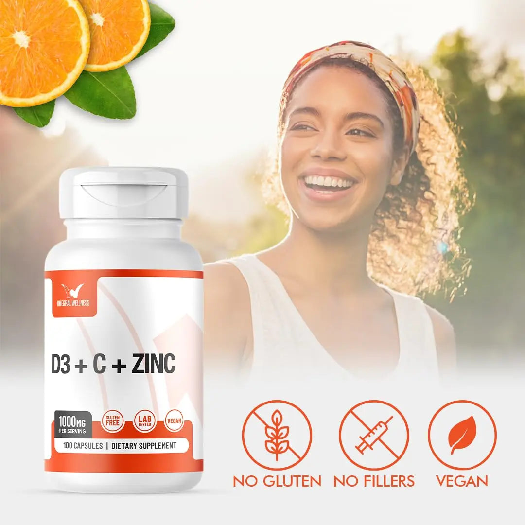 Integral Wellness - Vitamin Complex w/Vitamin D3, C, K2 and Zinc (100 Capsules) - Filler Free, 3rd Party Tested, Clinically Dosed, Bioavailable Forms Integral Wellness uk supplements