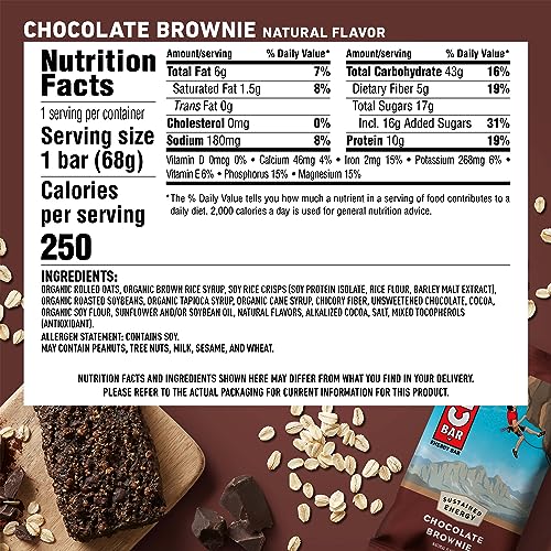 CLIF BAR - Chocolate Brownie Flavor - Made with Organic Oats - Non-GMO Clif Bar uk supplements